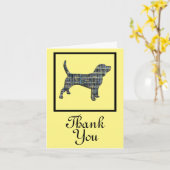Beagle Hound Dog Thank You Greeting Card カード (黄色い花)