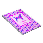 Beagle Hounds Dog Lover Pink & Blue Silhouette ノートブック (右側)