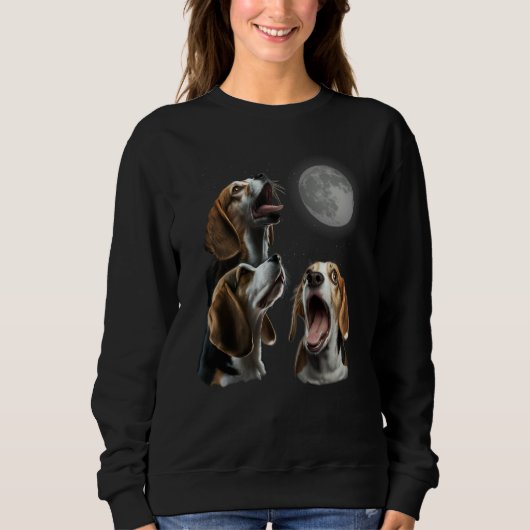 Beagle Howling At Moon for Mom & Dad スウェットシャツ (正面)