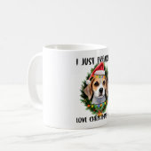 Beagle I Just Freking Love Christmas Ok Christmas コーヒーマグカップ (正面左)