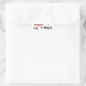 Beagle (I Love)ステッカー ラウンドシール (バッグ)