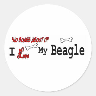 Beagle (I Love)ステッカー ラウンドシール