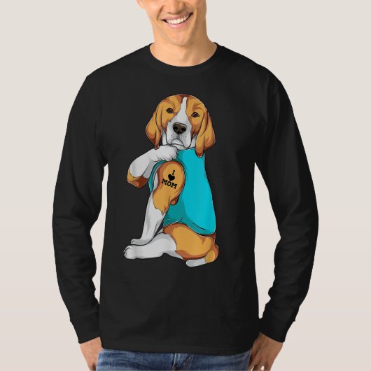 Beagle I Love Mom Apparel Dog Mom Gives Womens Tシャツ (正面)