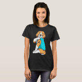 Beagle I Love Mom Apparel, Dog Mom Gives Womens T- Tシャツ (正面フル)