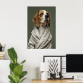 Beagle in Bathrobe Print, Funny Bathroom Dog Art ポスター (ホームオフィス)