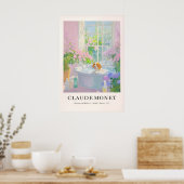 Beagle in Bathtub Art Print Monet Style Dog Poster ポスター (キッチン)