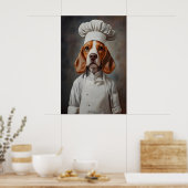 Beagle In Chefs Hat Poster, Pet Poster, Beagle In ポスター (キッチン)