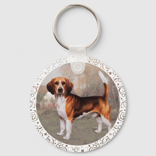 Beagle in Country Setting キーホルダー (正面)