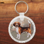 Beagle in Country Setting キーホルダー (正面)