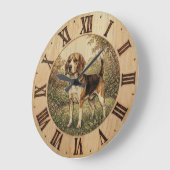 Beagle in Spring Park Wall clock  ラージ壁時計 (傾斜)