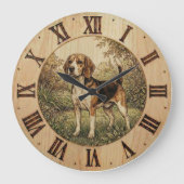 Beagle in Spring Park Wall clock  ラージ壁時計 (正面)