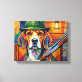 Beagle Jäger Pop Art – Moderner Jagdhund キャンバスプリント (正面)