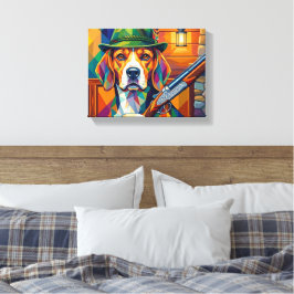 Beagle Jäger Pop Art – Moderner Jagdhund キャンバスプリント