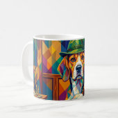 Beagle Jäger Pop Art – Moderner Jagdhund コーヒーマグカップ (正面左)