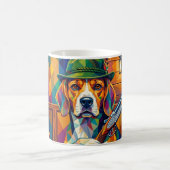 Beagle Jäger Pop Art – Moderner Jagdhund コーヒーマグカップ (中央)