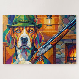 Beagle Jäger Pop Art – Moderner Jagdhund ジグソーパズル