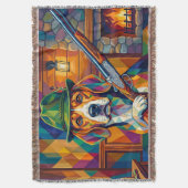 Beagle Jäger Pop Art – Moderner Jagdhund スローブランケット (正面縦)