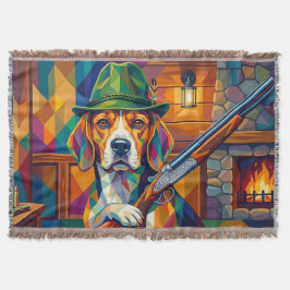 Beagle Jäger Pop Art – Moderner Jagdhund スローブランケット