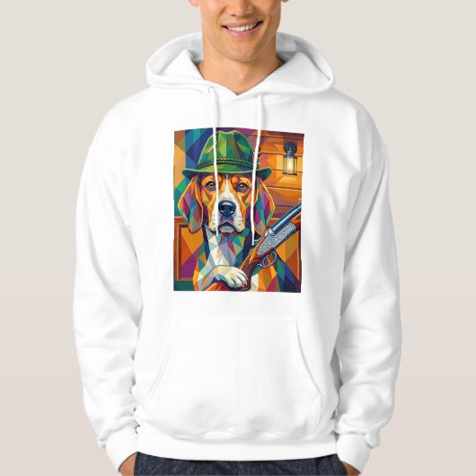 Beagle Jäger Pop Art – Moderner Jagdhund パーカ (正面)