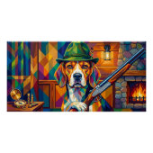 Beagle Jäger Pop Art – Moderner Jagdhund ポスター (正面)
