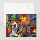 Beagle Jäger Pop Art – Moderner Jagdhund ポストカード (正面/裏面)