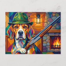 Beagle Jäger Pop Art – Moderner Jagdhund ポストカード