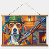 Beagle Jäger Pop Art – Moderner Jagdhund 吊り下げ型タペストリー (正面)