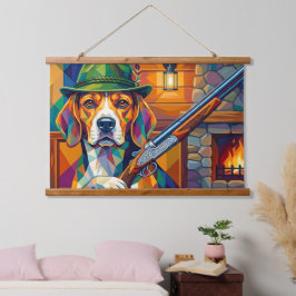 Beagle Jäger Pop Art – Moderner Jagdhund 吊り下げ型タペストリー