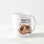 Beagle Kisses & Morning Wishes コーヒーマグカップ (正面右)