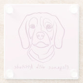 Beagle Line Art, Elegance with Attitude ガラスコースター (裏面)