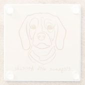 Beagle Line Art, Elegance with Attitude ガラスコースター (裏面)
