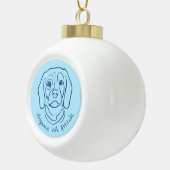 Beagle Line Art, Elegance with Attitude セラミックボールオーナメント (右)