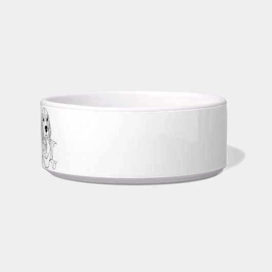Beagle Line Art personalized bowl ボウル (右)