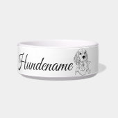Beagle Line Art personalized bowl ボウル (正面)
