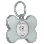 Beagle Line Art Personalized Tag ペットネームタグ (正面左)