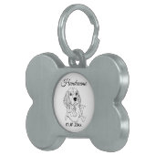 Beagle Line Art Personalized Tag ペットネームタグ (正面右)
