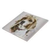 BEAGLE LOVE，家族ペット，救助犬，友最高の人 タイル (側面)