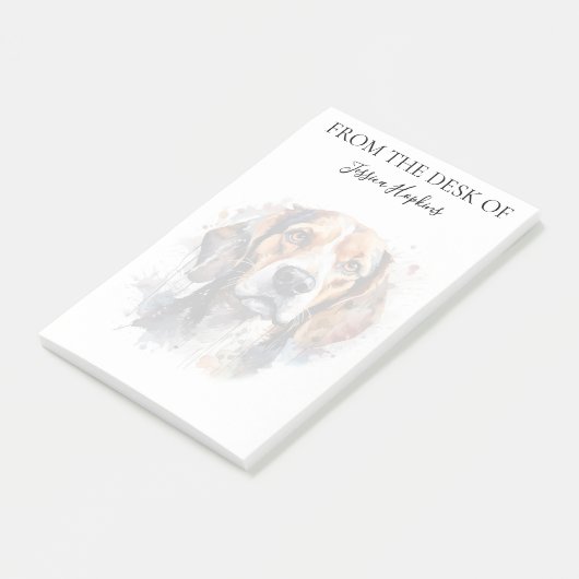 Beagle Lover Monogrammed Dog ポストイット (アングル)