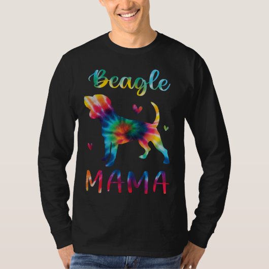 Beagle Mama Tie Dye Dog Mom Mothers Day Tシャツ (正面)