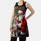 Beagle Meets Santa Christmas Painting エプロン (インサイチュ)