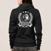 "Beagle Mom" mit Hundekopf auf Brust パーカ (裏面)