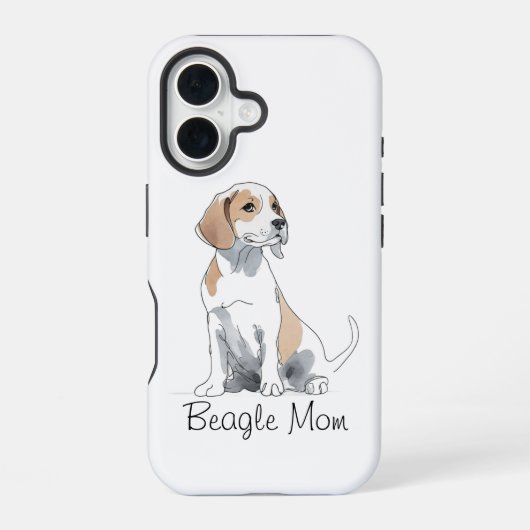 Beagle Mom Premium iPhone 16ケース (裏面)