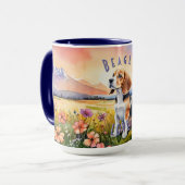 Beagle Mug、カスタマイズ可能なファームサンライズ マグカップ (正面左)