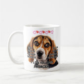 Beagle Mug、犬の名前を追加、文字を変更できる コーヒーマグカップ (左)