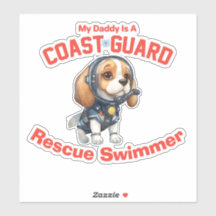 Beagle My Daddy Is A USCG Rescue泳ぐ人