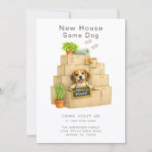 Beagle New House Moving Announcement Card 招待状 (正面)