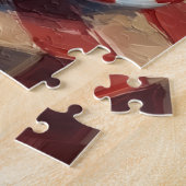 Beagle Nudging Santa's Christmas Cookies Hat ジグソーパズル (側面)