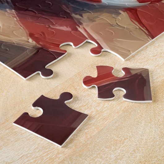 Beagle Nudging Santa's Christmas Cookies Hat ジグソーパズル (側面)