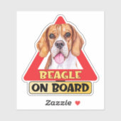 Beagle On Board Dog Red Triangle Traffic Sign シール (シート)