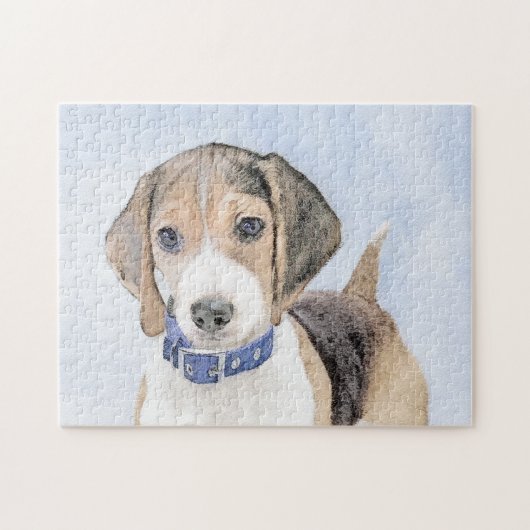 Beagle Painting - Cute Original Dog Art ジグソーパズル (横)